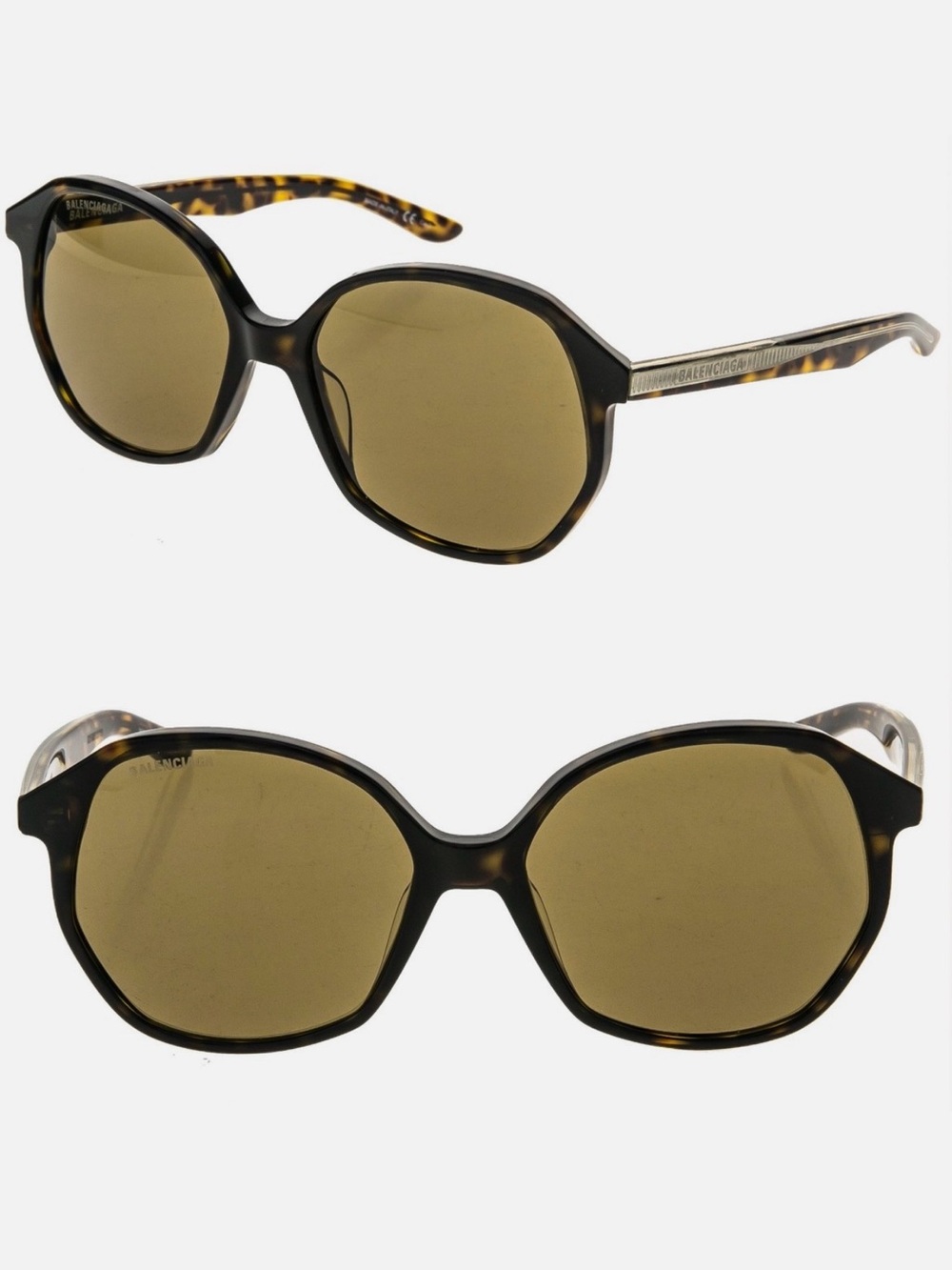 BALENCIAGA BB0005S EVERYDAY 0005 Havana Brown Oversized Sunglasses-No Case